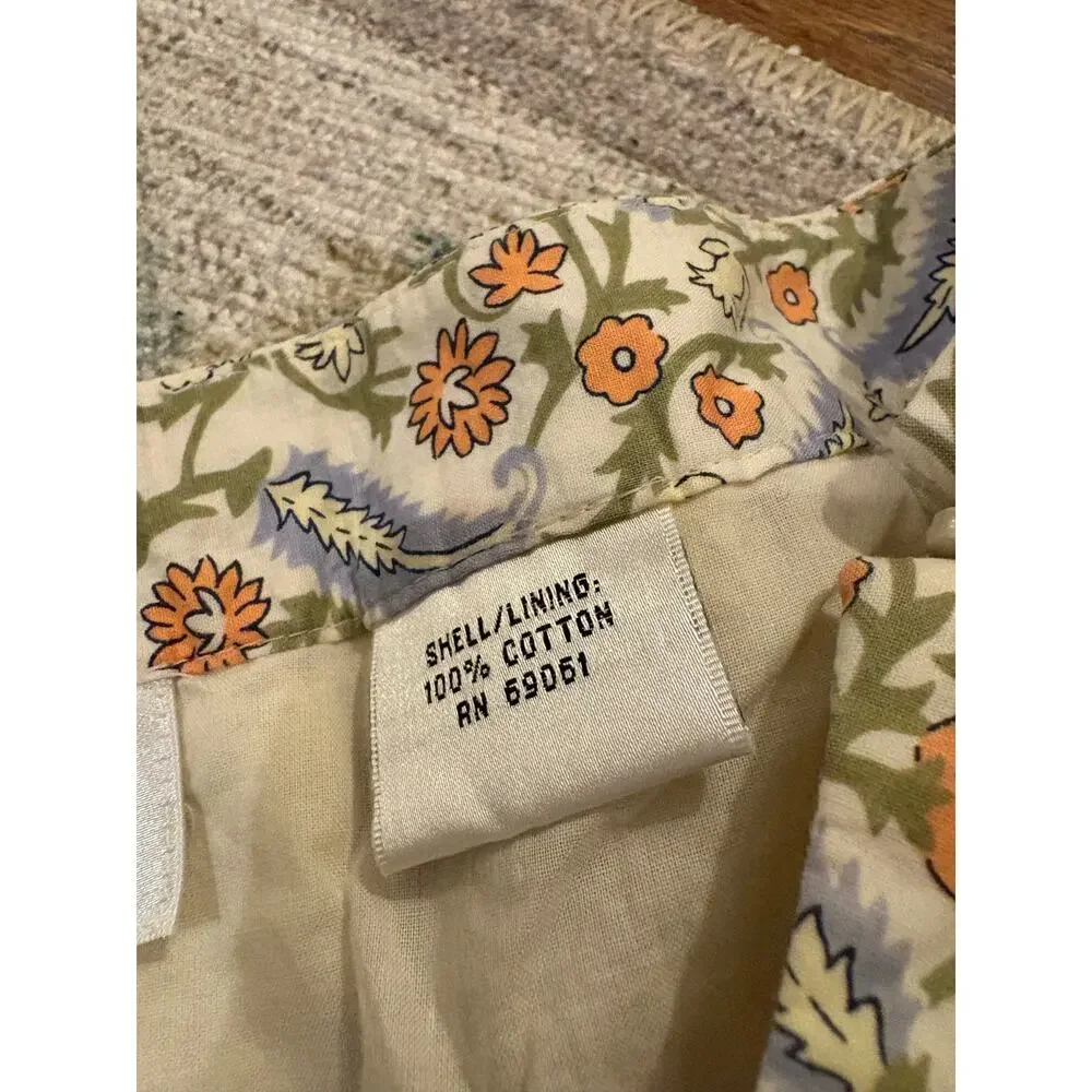 Talbots Vintage Cotton Floral Skirt Size 10